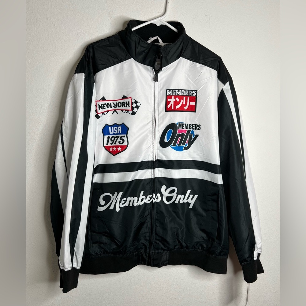 Members Only Sport Multicolor Racing Jacket Mens Size L